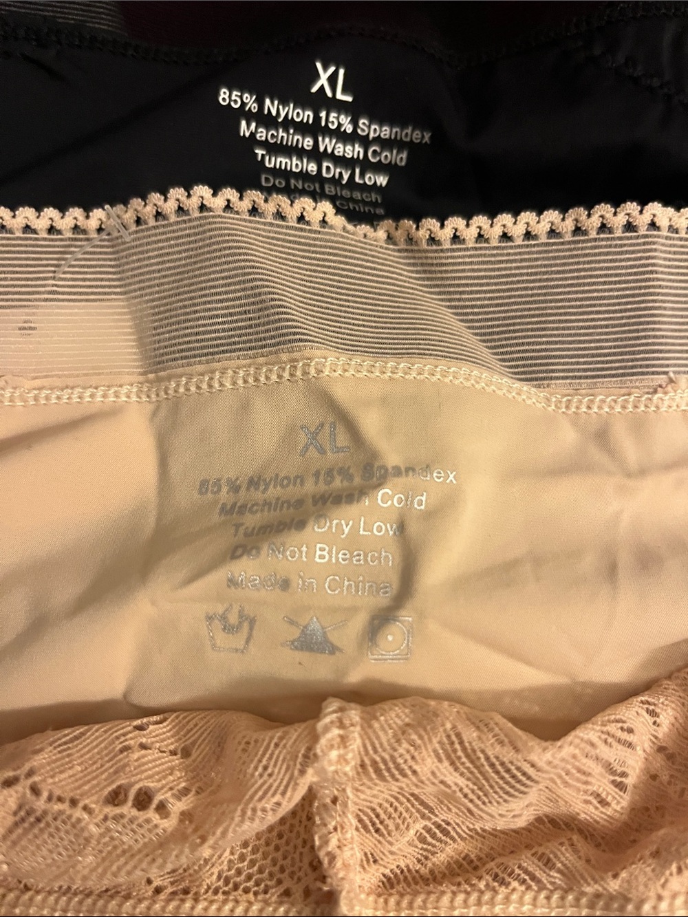 Eterna Lace-Trim Bikini Panties in Beige, Maroon & Black - 4-Pack - Picture 3 of 8